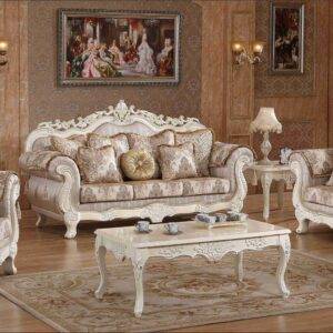 Classic Living Room Set with elaborate wood carvings